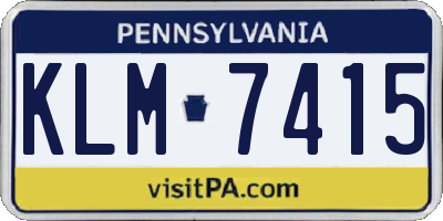 PA license plate KLM7415