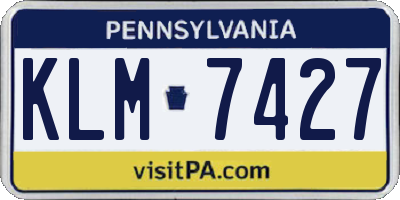 PA license plate KLM7427