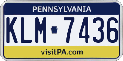 PA license plate KLM7436