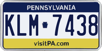PA license plate KLM7438