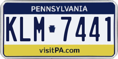 PA license plate KLM7441