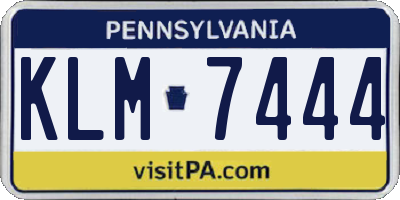 PA license plate KLM7444