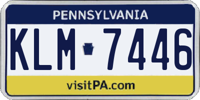 PA license plate KLM7446