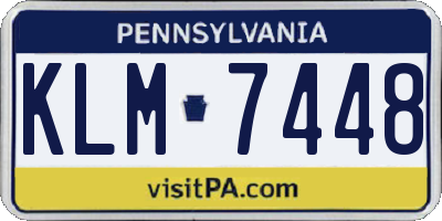 PA license plate KLM7448