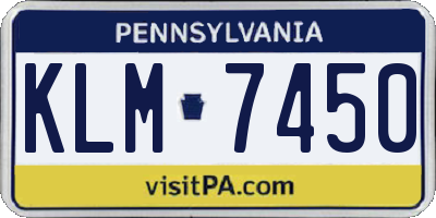 PA license plate KLM7450