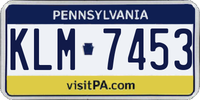 PA license plate KLM7453