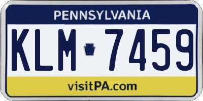 PA license plate KLM7459