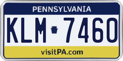 PA license plate KLM7460