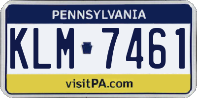 PA license plate KLM7461