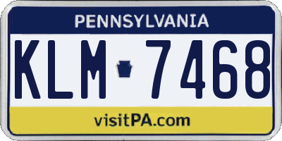 PA license plate KLM7468