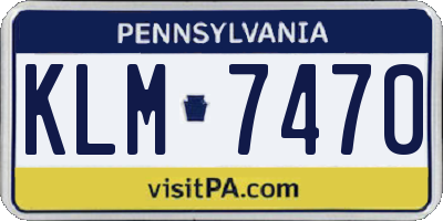 PA license plate KLM7470
