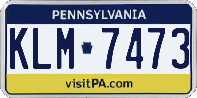 PA license plate KLM7473