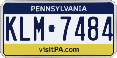 PA license plate KLM7484
