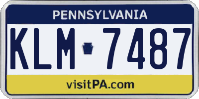 PA license plate KLM7487