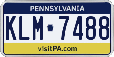 PA license plate KLM7488