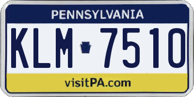 PA license plate KLM7510