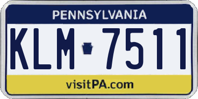 PA license plate KLM7511