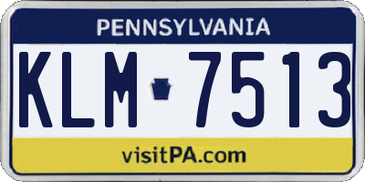 PA license plate KLM7513
