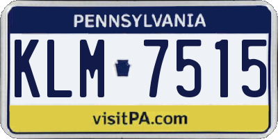 PA license plate KLM7515