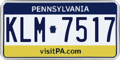 PA license plate KLM7517