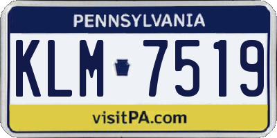 PA license plate KLM7519