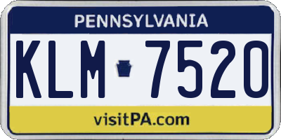 PA license plate KLM7520