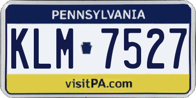 PA license plate KLM7527