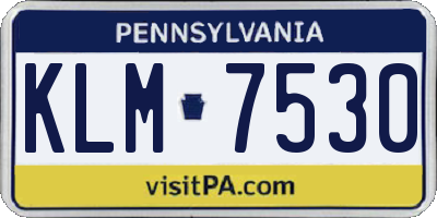 PA license plate KLM7530