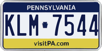 PA license plate KLM7544