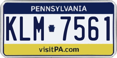 PA license plate KLM7561