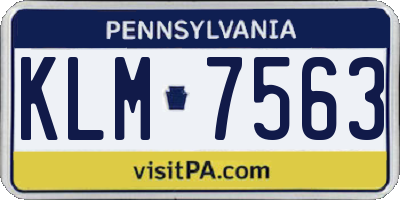 PA license plate KLM7563