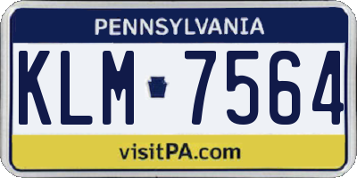 PA license plate KLM7564