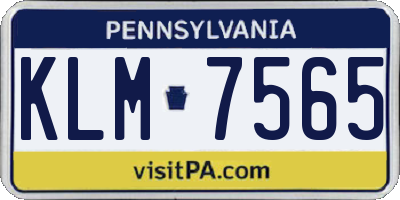 PA license plate KLM7565