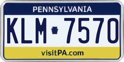 PA license plate KLM7570