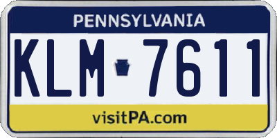 PA license plate KLM7611