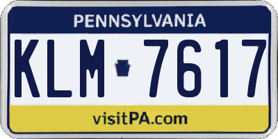 PA license plate KLM7617