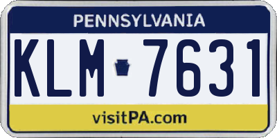 PA license plate KLM7631