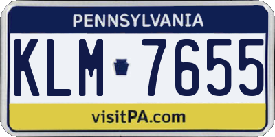PA license plate KLM7655