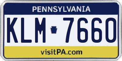PA license plate KLM7660