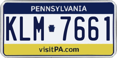 PA license plate KLM7661