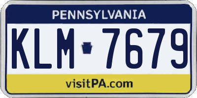 PA license plate KLM7679