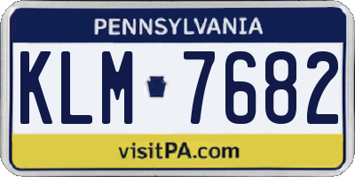 PA license plate KLM7682