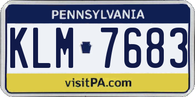 PA license plate KLM7683
