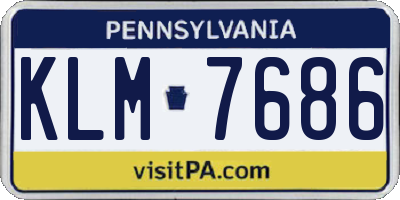 PA license plate KLM7686
