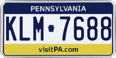 PA license plate KLM7688