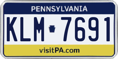 PA license plate KLM7691