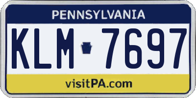 PA license plate KLM7697