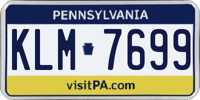 PA license plate KLM7699