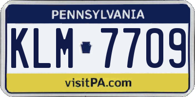 PA license plate KLM7709