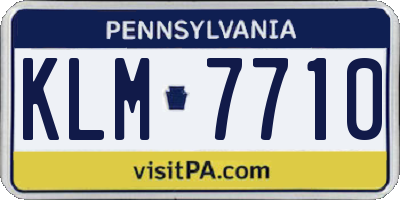PA license plate KLM7710